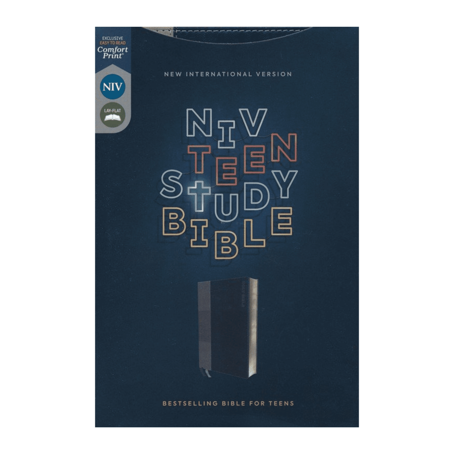 Personalized NIV Teen Study Bible Comfort Print Blue Leathersoft
