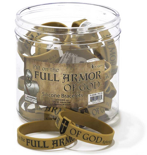 Full Armor of God Silicone Bracelet Gold