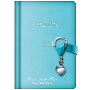Personalized Custom Text Your Name NKJV Simply Charming Bible Hardcover Blue Edition Custom Made Gift for Birthdays Celebrations Holidays