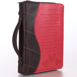 Amor para Biblias Fe, Rosado – 1 Corintios 13:4-8 Spanish Pink Bible Cover