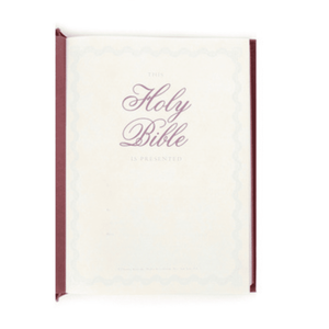 Personalized Custom Text Your Name NKJV Lighting The Way Home Family Bible Burgundy Padded Hardcover