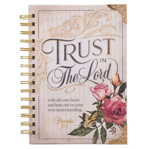 Trust in the LORD Proverbs 3:5 Floral Wirebound Journal