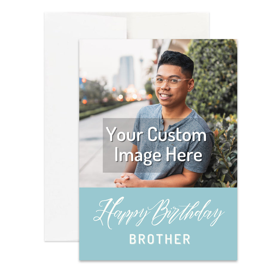 Personalized Christian Brother Birthday Card Custom Your Photo Image Upload Your Text Greeting Card