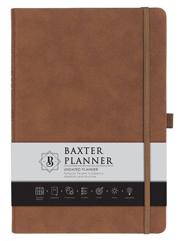 Baxter Undated Planner Brown Faux Leather