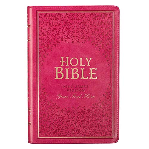 Personalized KJV Pink Faux Leather Deluxe Gift Bible Thumb Indexed King James Version