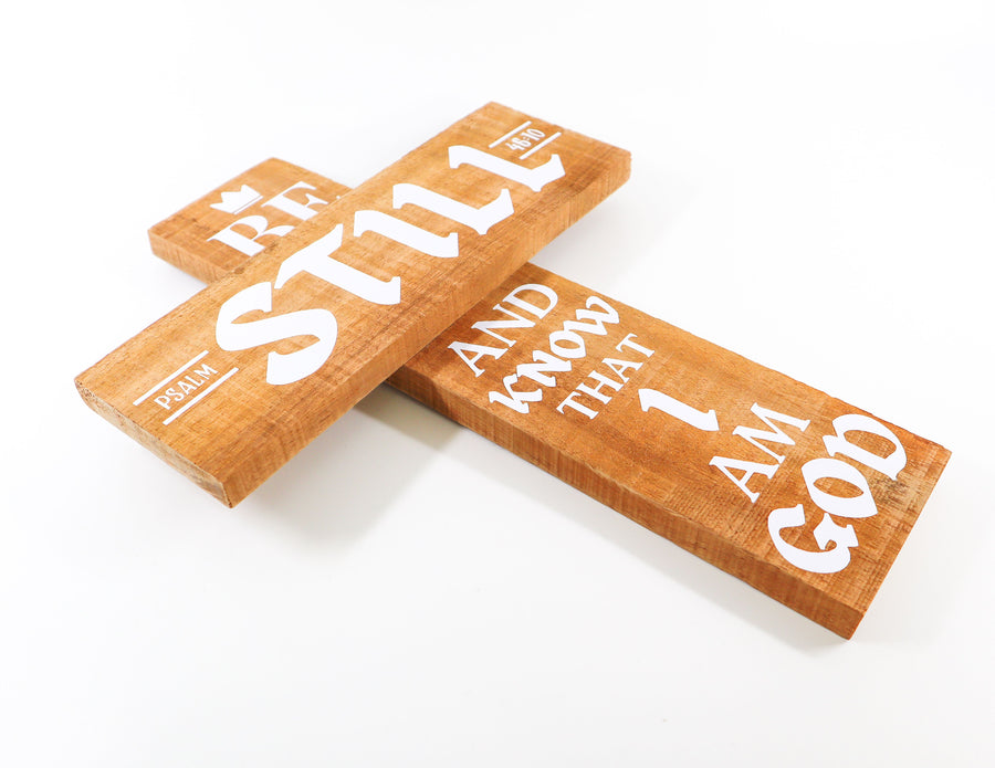 Be Still And Know That I am God  Wooden Cross Sign Wall Decor (Psalm 46:10)