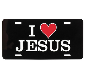 I Love Jesus Metal License Plate