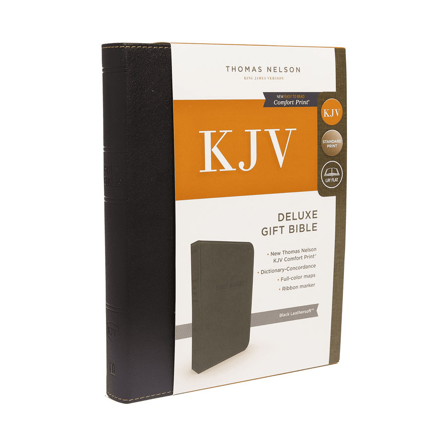 Personalized Custom Text Your Name KJV Deluxe Gift Bible Comfort Print Black Leathersoft