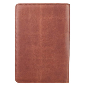 Personalized Cross Zippered Brown Full Grain Leather Padfolio/Portfolio Notebook Study Kit