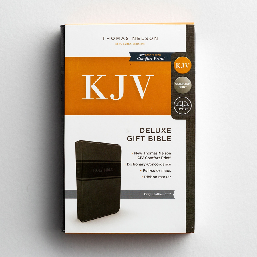 Personalized KJV Deluxe Gift Holy Bible Gray Leathersoft King James Version