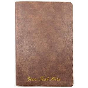 Personalized NKJV Lucado Encouraging Word Bible Leathersoft Brown Comfort Print