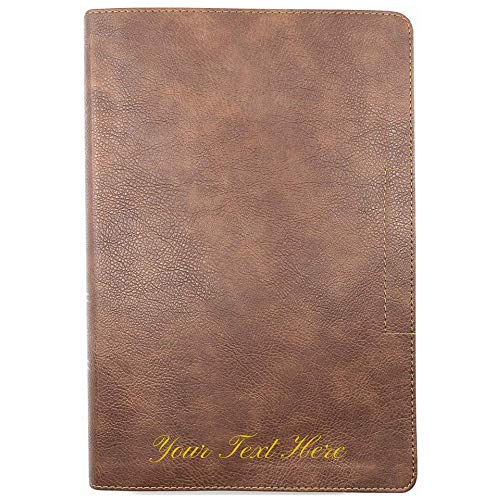 Personalized NKJV Lucado Encouraging Word Bible Leathersoft Brown Comfort Print