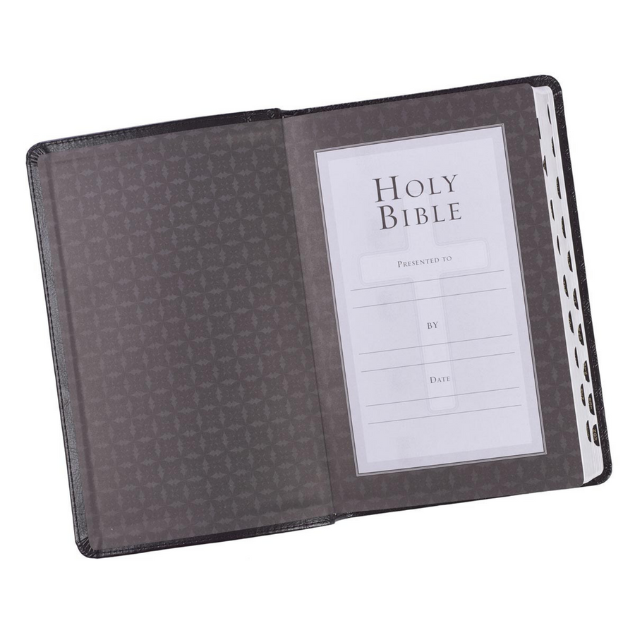 Personalized Custom Text Your Name KJV Holy Bible Thumb Index Edition Standard Size Black King James Version