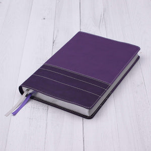 Personalized NIV Thinline Bible Large Print Leathersoft Purple/Plum New International Version