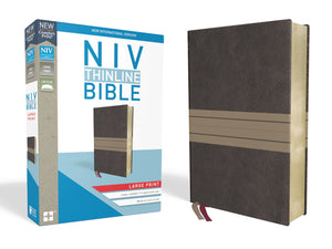 Personalized NIV Thinline Bible Large Print Leathersoft Chocolate/Tan New International Version