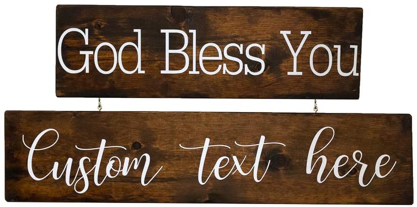 Personalized God Bless You Wood Decor