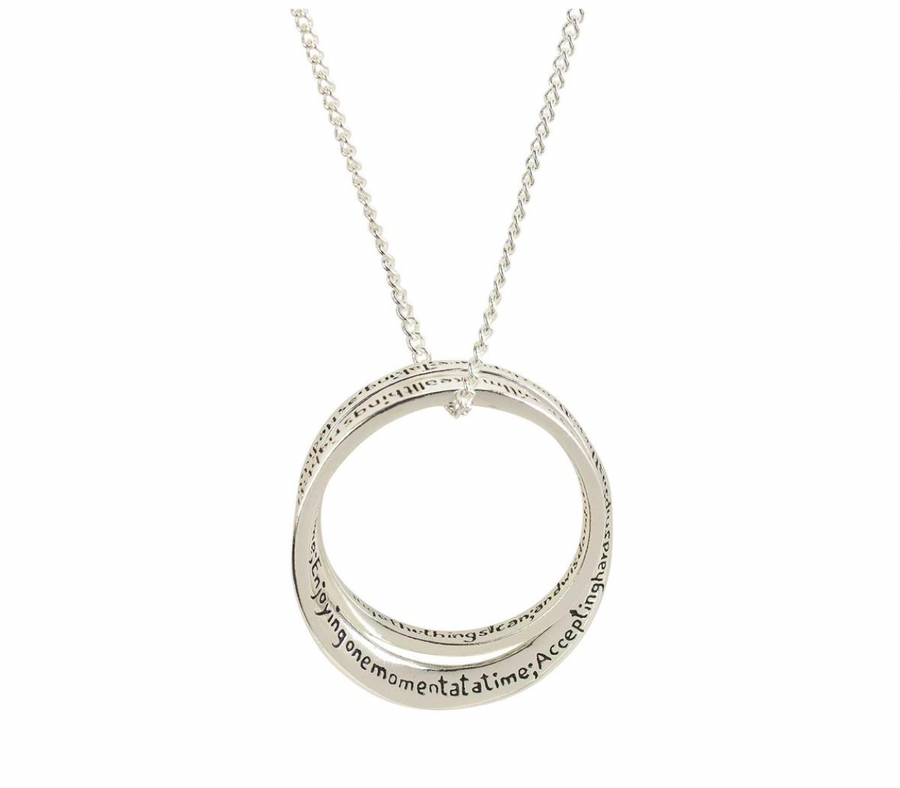 Serenity Prayer Silver Plated Ring Necklace