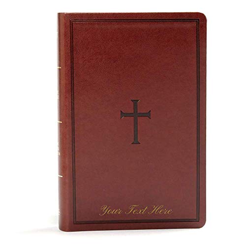 Personalized KJV Large Print Personal Size Reference Bible Brown Leathertouch Indexed