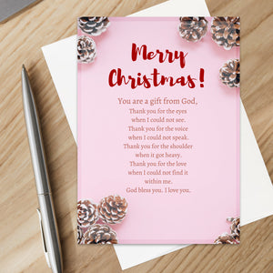 Christian Merry Christmas Thank You Poem Holiday Card for Christmas