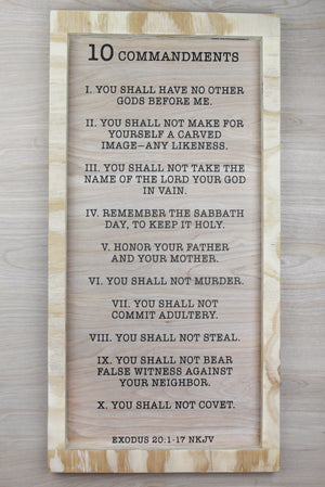 10 Commandments Wood Decor