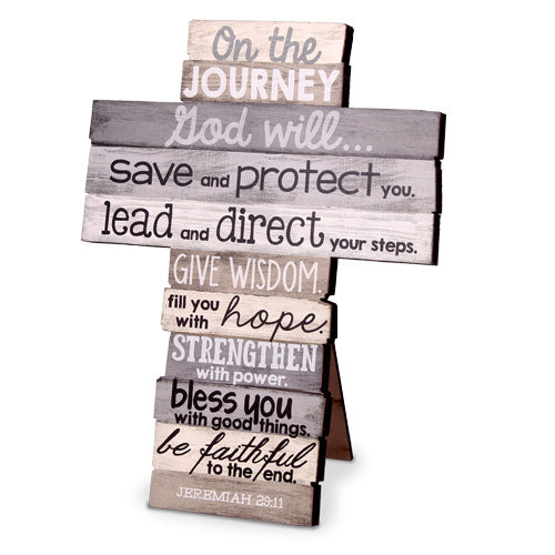 Journey Jeremiah 29:11 6.75"H Stacked Wood Cross