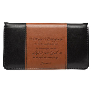 Strong & Courageous Joshua 1:9 Faux Leather Checkbook Cover