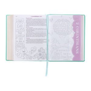 Personalized ESV My Creative Bible for Girls Teal Faux Leather Hardcover