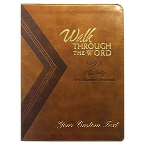 Personalized Custom Text NKJV MyDaily Devotional Walk Through the Word A New Testament Brown