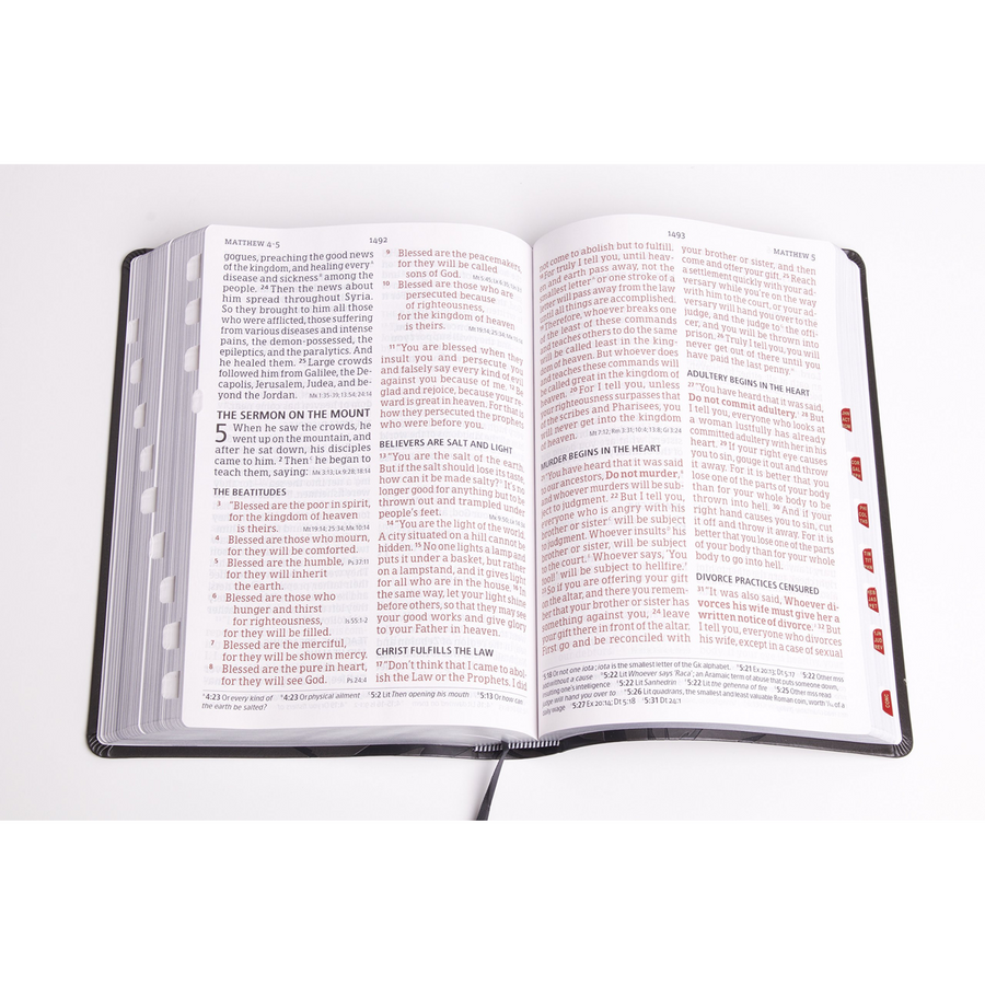 Personalized Custom Text Your Name CSB Super Giant Print Reference Bible Charcoal LeatherTouch Indexed