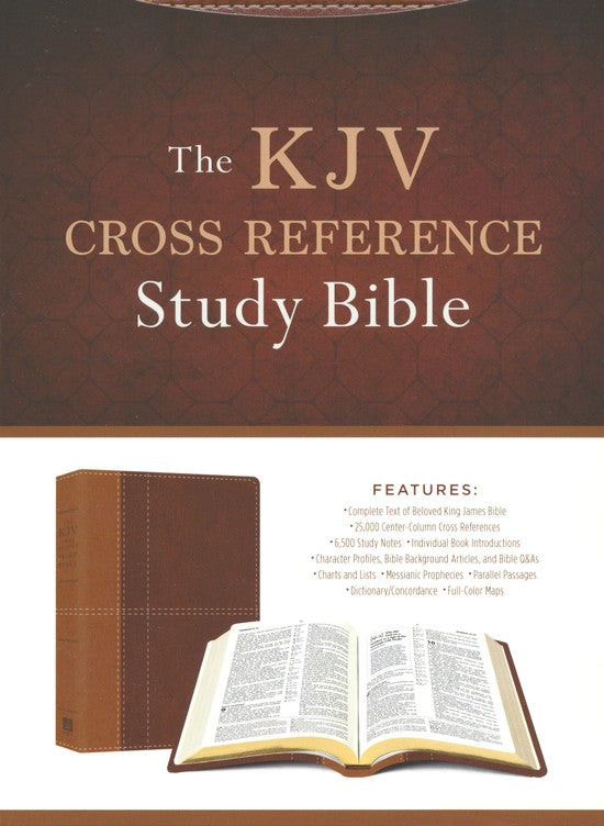 Personalized Custom Text KJV Cross Reference Study Bible Imitation Leather Brown King James Version