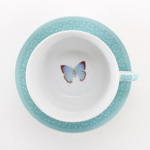 Grace Blue Butterfly Blessings Ephesians 2:8 Tea Set for One