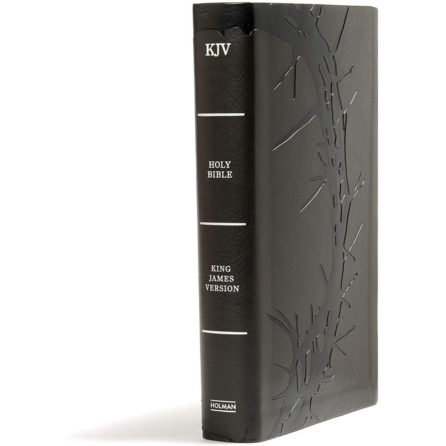 Personalized KJV Large Print Personal Size Reference Bible Charcoal Leathertouch Red Letter