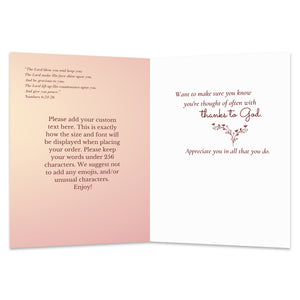 Personalized Ministry Appreciation Card Custom Your Photo Image Upload Your Text Greeting Card