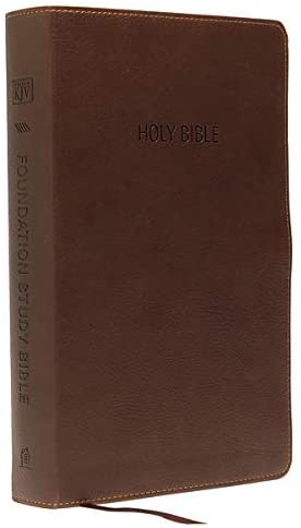 Personalized KJV Foundation Study Bible Leathersoft Brown Thumb Indexed