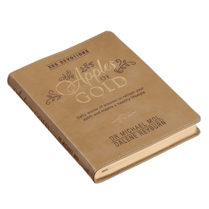 Personalized Custom Text Your Name Apples of Gold 366 Daily Devotions for Women to Refresh Your Spirit Taupe Faux Leather