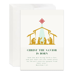 Christian Christ The Savior Is Born Christmas Card
