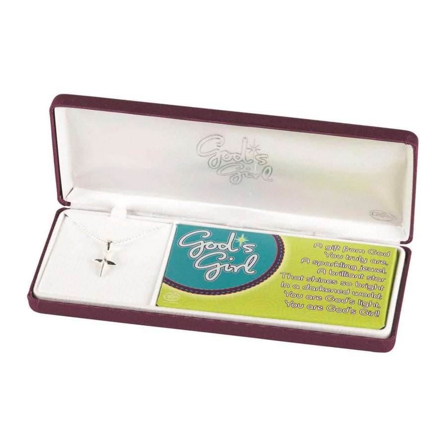God's Girl Silver Plated Cross Necklace