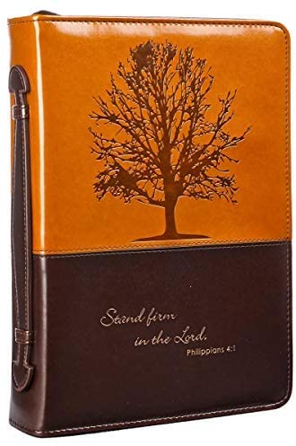 Philippians 4:1 Faux Leather Brown Personalized Bible Cover for Women