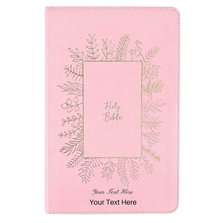 Personalized NKJV Holy Bible for Kids Leathersoft Pink Comfort Print