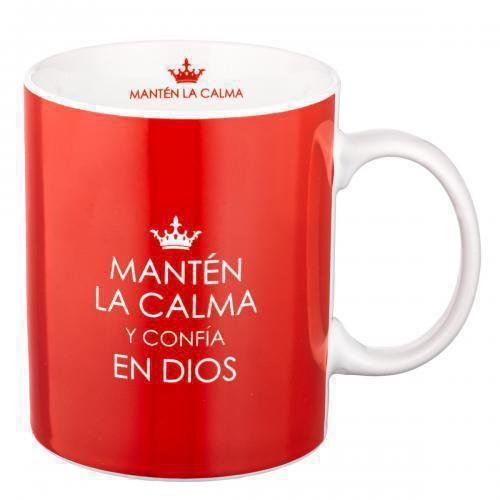 Taza Mantenga La Clama Salmos 20:7 Roja (Spanish Psalm 20:7 Mug)