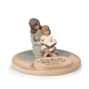 Devoted Mom And Daughter Psalm 24:4-5 Figure