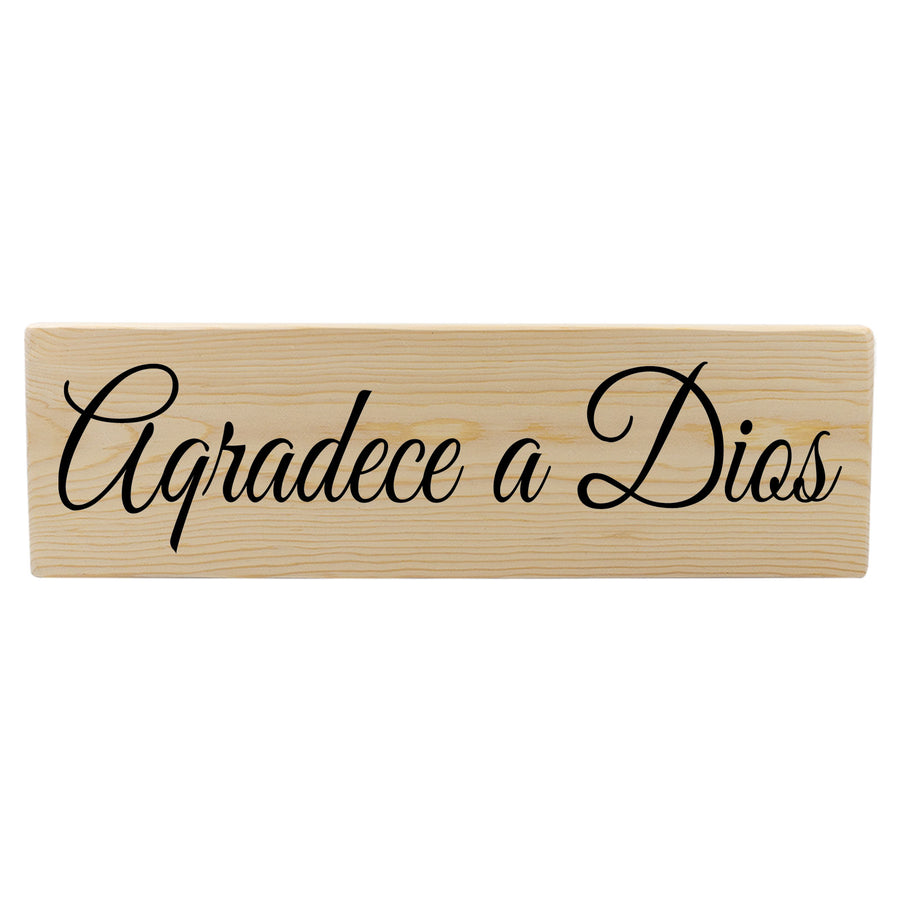 Aqradece a Dios Spanish Wood Decor