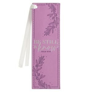 Be Still & Know Psalm 46:10 Lilac Faux Leather Bookmark