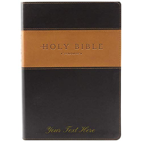 Personalized NLT Holy Bible Giant Print TuTone LeatherLike Brown/Tan