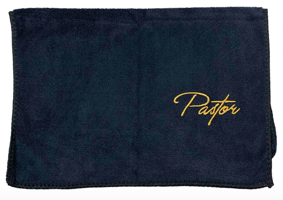 Black Microfiber Pastor Towel