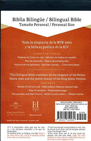 Personalized RVR 1960/KJV Biblia Bilingüe Tamaño Personal Negro imitación piel (Spanish Edition)