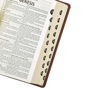 Personalized Custom Text Your Name KJV Deluxe Gift Bible Brown Faux Leather King James Version