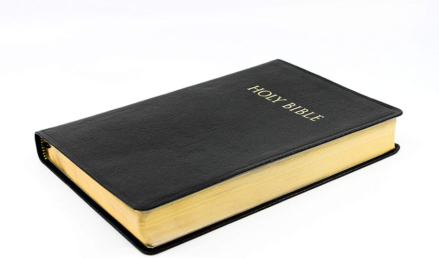 Personalized KJVER Thinline Bible/Large Print Genuine Leather Black