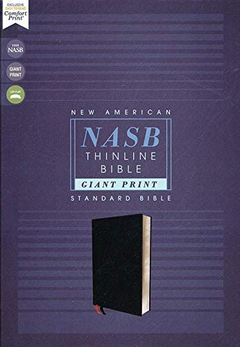 Personalized NASB Thinline Bible Giant Print Bonded Leather Black 1995 Text Comfort Print