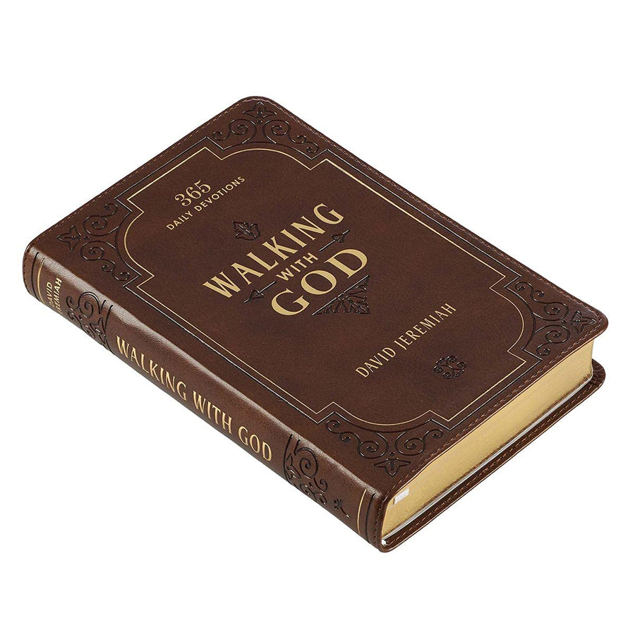 Personalized Devotional Walking with God Brown Faux Leather
